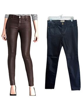 CURRENT/ELLIOT High-rise Coated Denim Pants